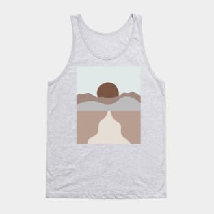 Boho Abstract Art Landscape Sunset Mountains Design Tank Top